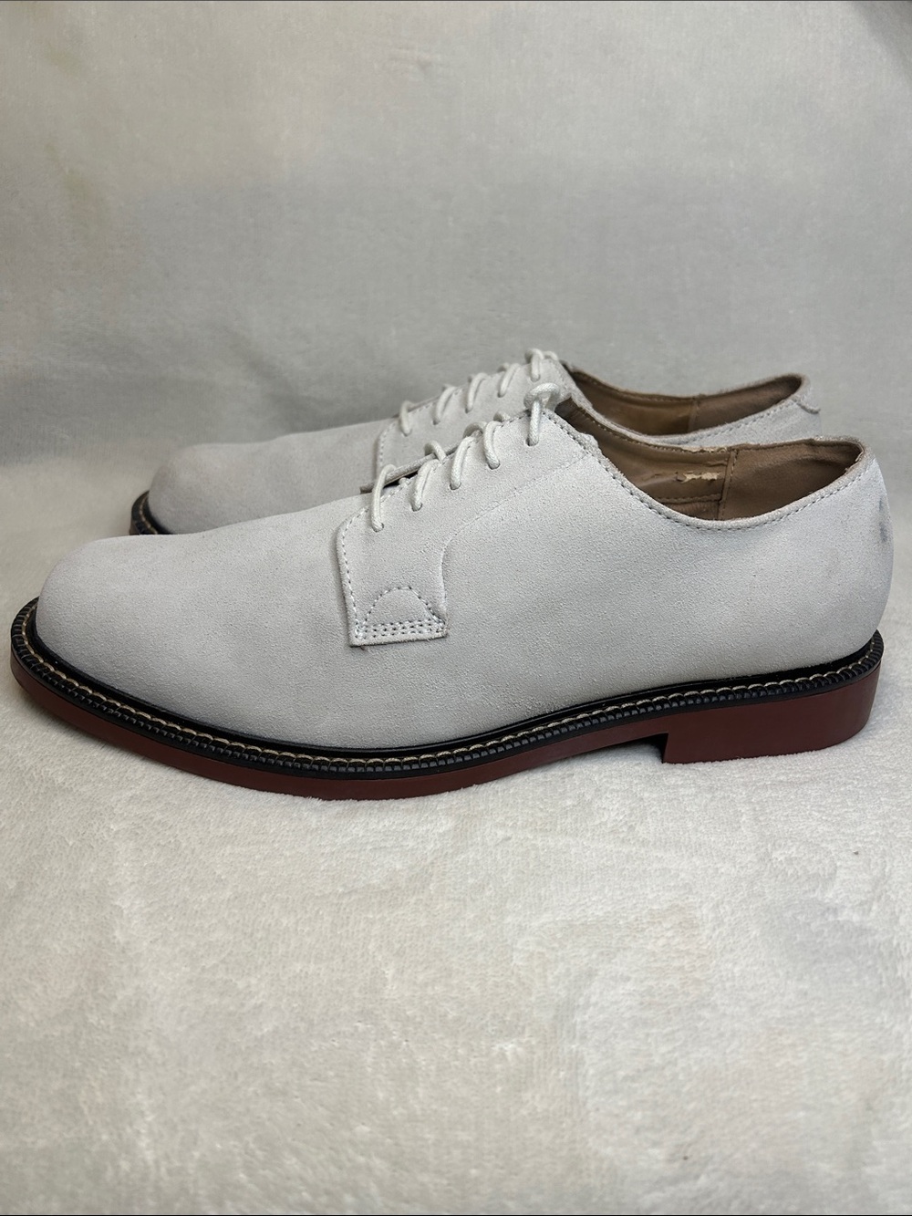 White Chaps Suede Leather Men’s Oxfords Dress Shoes 10.5